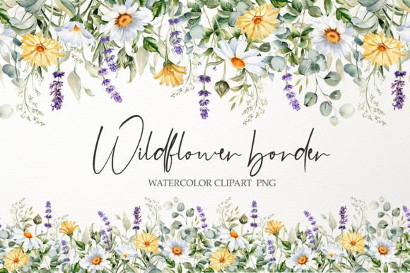 Download Watercolor Floral Border PNG. Wildflower - Flower Collection